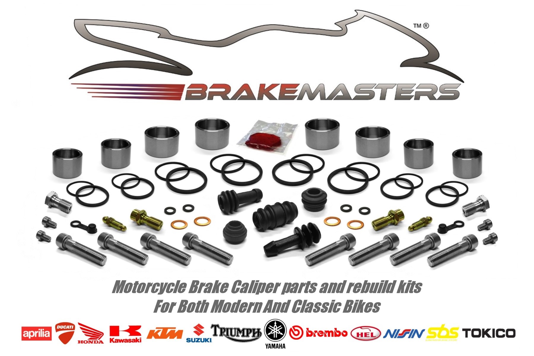 thumbnail image 2 of Brakemasters Kawasaki ZX-6R Ninja F1 1995 Front Brake Caliper Seal Rebuild Kit 2 of 5
